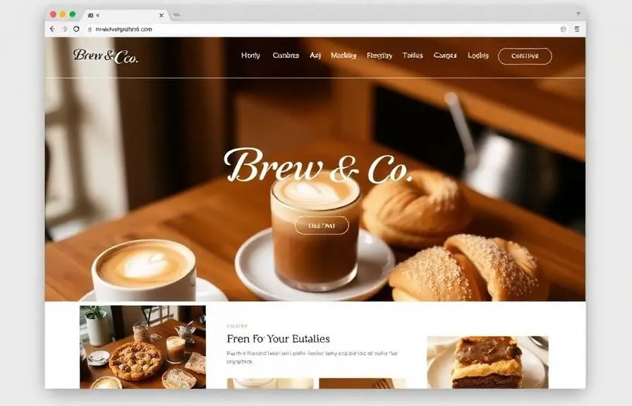 Café website mockup