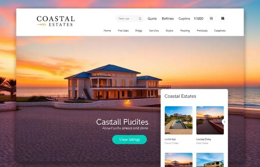 Real estate website mockup