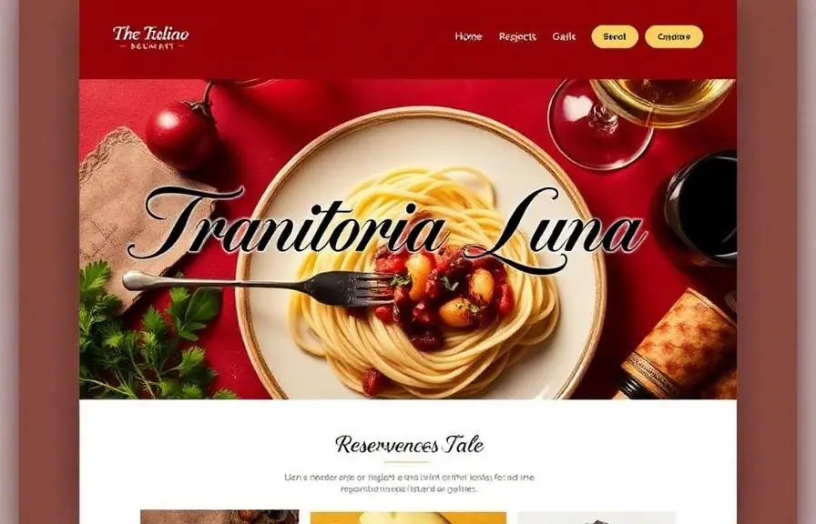 Restaurant website mockup